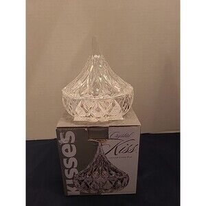 Hershey's Kiss Crystal Covered Candy Dish Clear Lead Shannon Crystal, New